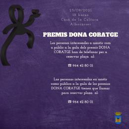 Los premios ‘Dona Coratge’ de Albocàsser se otorgarán el sábado 25 de septiembre